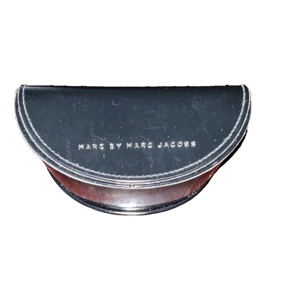 MARC BY MARC JACOBS Black Faux Leather Sunglass Glasses Case Embossed Logo - Picture 1 of 10
